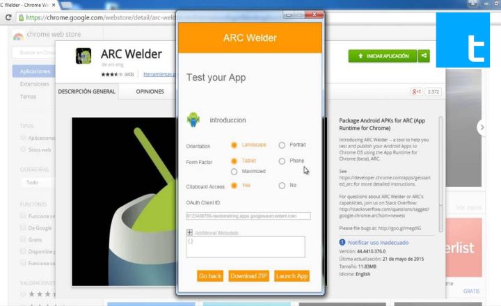 run Android apps Chrome browser using ARC Welder